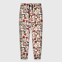 Брюки на резинке мужские Россия паттерн светлый, цвет: 3D-принт