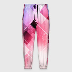 Мужские брюки Розово-голубая абстрактная геометрия