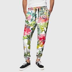 Брюки на резинке мужские Floral pattern Watercolour Summer, цвет: 3D-принт — фото 2