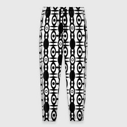 Брюки на резинке мужские Черно-белый современный узор, цвет: 3D-принт