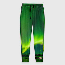 Мужские брюки Абстрактное полярное сияние - Зелёный