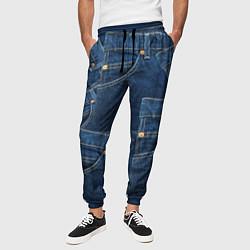 Брюки на резинке мужские Джинсовка jeans, цвет: 3D-принт — фото 2