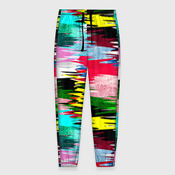Брюки на резинке мужские Абстрактный многоцветный неоновый узор, цвет: 3D-принт