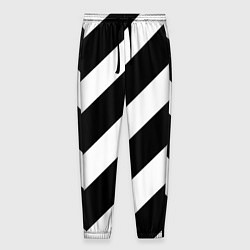 Брюки на резинке мужские Черно белые полоски, цвет: 3D-принт