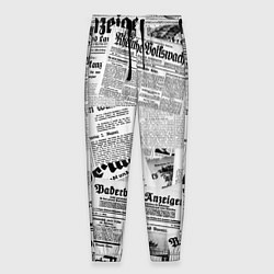 Брюки на резинке мужские Газетный коллаж, цвет: 3D-принт