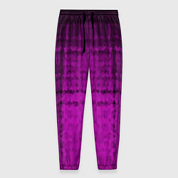 Брюки на резинке мужские Абстрактный мозаичный черно - пурпурный узор, цвет: 3D-принт