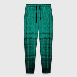 Брюки на резинке мужские Мозаичный узор в черно -зеленых тонах, цвет: 3D-принт
