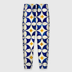 Мужские брюки Бело-синяя лепестковая текстура