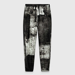 Брюки на резинке мужские Белый и чёрный абстракт, цвет: 3D-принт