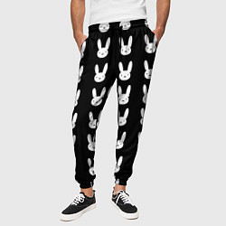 Брюки на резинке мужские Bunny pattern black, цвет: 3D-принт — фото 2