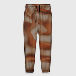 Брюки на резинке мужские Тёмно-золотистые абстрактные волны, цвет: 3D-принт
