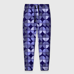 Брюки на резинке мужские Фиолетовая геометрия Ретро паттерн, цвет: 3D-принт