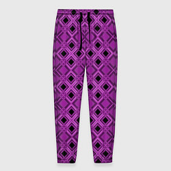 Брюки на резинке мужские Геометрический узор в пурпурных и лиловых тонах, цвет: 3D-принт