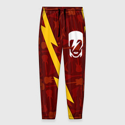 Брюки на резинке мужские David Bowie гитары и молния, цвет: 3D-принт