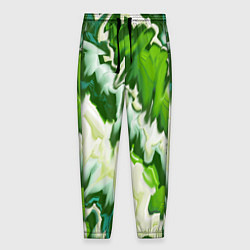 Брюки на резинке мужские Зеленые штрихи, цвет: 3D-принт