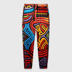 Мужские брюки Разноцветный узор в стиле абстракционизм