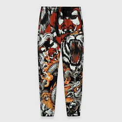 Мужские брюки Самурай дракон и тигр