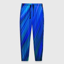 Брюки на резинке мужские Неоновые синии линии, цвет: 3D-принт