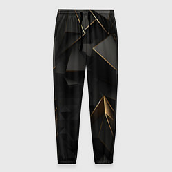 Брюки на резинке мужские Black gold luxury, цвет: 3D-принт
