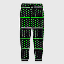 Брюки на резинке мужские Зелёные круги и полосы, цвет: 3D-принт