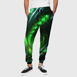 Брюки на резинке мужские Кислотная зеленая яркая неоновая абстракция, цвет: 3D-принт — фото 2