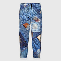 Брюки на резинке мужские Vanguard jeans patchwork - ai art, цвет: 3D-принт