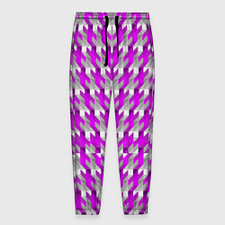 Брюки на резинке мужские Розово-белый паттерн, цвет: 3D-принт