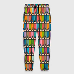 Брюки на резинке мужские Паттерн с цветными карандашами, цвет: 3D-принт