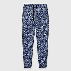 Мужские брюки Сине-белый паттерн узорчатый