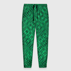 Брюки на резинке мужские Насыщенный зелёный текстурированный, цвет: 3D-принт