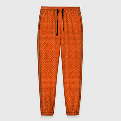 Брюки на резинке мужские Однотонный тёмно-оранжевый полосатый узор, цвет: 3D-принт