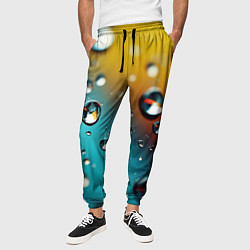 Брюки на резинке мужские Крупные капли на цветном фоне, цвет: 3D-принт — фото 2
