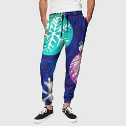 Брюки на резинке мужские Новогодний узор, цвет: 3D-принт — фото 2