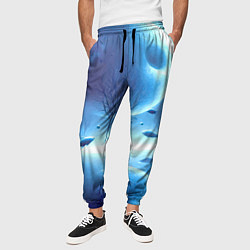 Брюки на резинке мужские Луна и рыбы - нейроарт фантазия, цвет: 3D-принт — фото 2