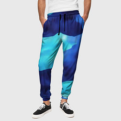 Брюки на резинке мужские Камуфляж в синих оттенках, цвет: 3D-принт — фото 2