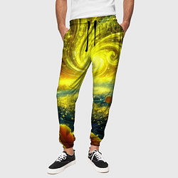 Брюки на резинке мужские Neon galaxy - ai art fantasy, цвет: 3D-принт — фото 2