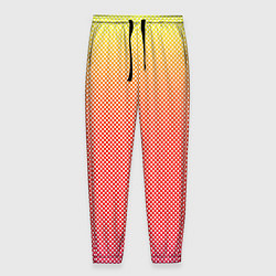 Брюки на резинке мужские Жёлто-красный градиент в мелкий горошек, цвет: 3D-принт