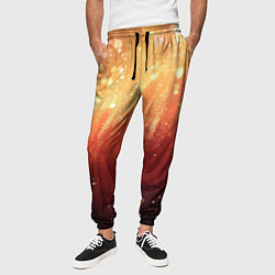 Брюки на резинке мужские Желто-красная текстура блестящая, цвет: 3D-принт — фото 2