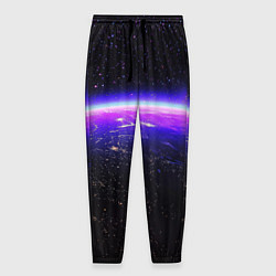 Брюки на резинке мужские Планета и неоновое свечение, цвет: 3D-принт