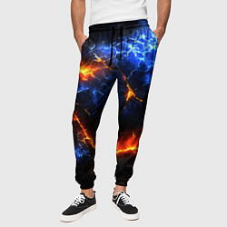 Брюки на резинке мужские Лада и лед в разломе плит, цвет: 3D-принт — фото 2