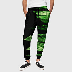 Брюки на резинке мужские Color green black, цвет: 3D-принт — фото 2