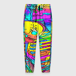 Брюки на резинке мужские Черепа неоновые краски, цвет: 3D-принт