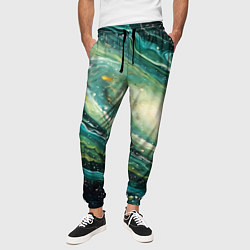 Брюки на резинке мужские Зеленая вселенная, цвет: 3D-принт — фото 2