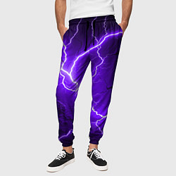 Брюки на резинке мужские Color purple black, цвет: 3D-принт — фото 2