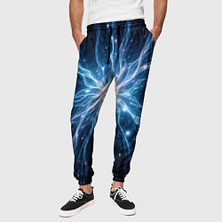 Брюки на резинке мужские Всплеск света и звезды - космическая абстракция, цвет: 3D-принт — фото 2
