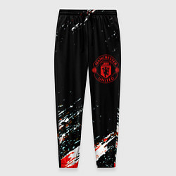 Брюки на резинке мужские Манчестер краски штрихи, цвет: 3D-принт