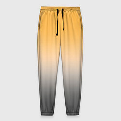 Брюки на резинке мужские Бледный жёлто-серый градиент, цвет: 3D-принт
