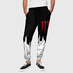 Брюки на резинке мужские Monster energy red logo, цвет: 3D-принт — фото 2