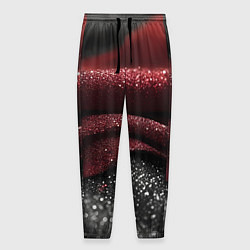 Брюки на резинке мужские Черно-красная волнистая текстура, цвет: 3D-принт