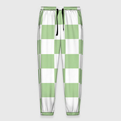 Брюки на резинке мужские Квадраты зелёные, цвет: 3D-принт